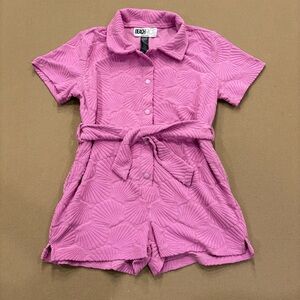Beach Riot Girl’s Little Gia Romper Shell Pink Terry Fabric Size 9/10